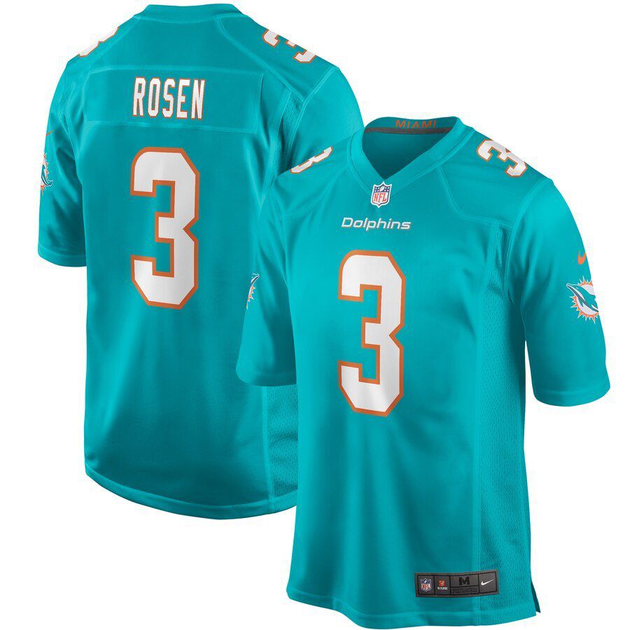 Men Miami Dolphins #3 Josh Rosen Nike Green Game NFL Jersey